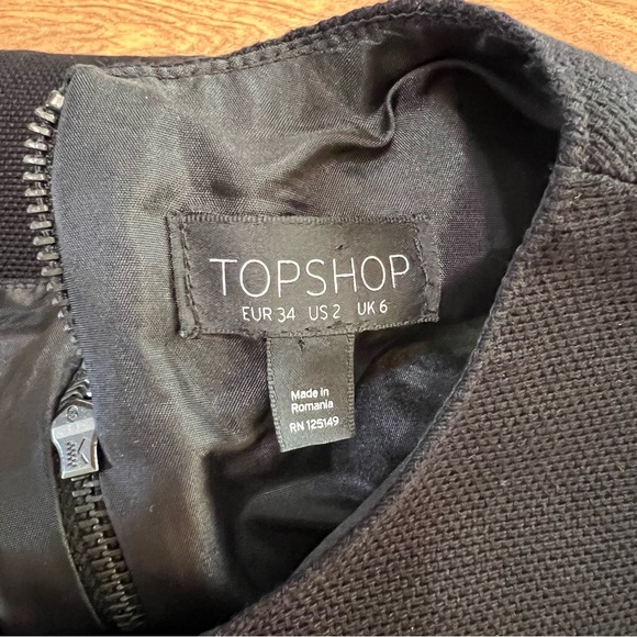 TopShop Show Off Shoulder Mini Black Dress Size 2 - Picture 4 of 11